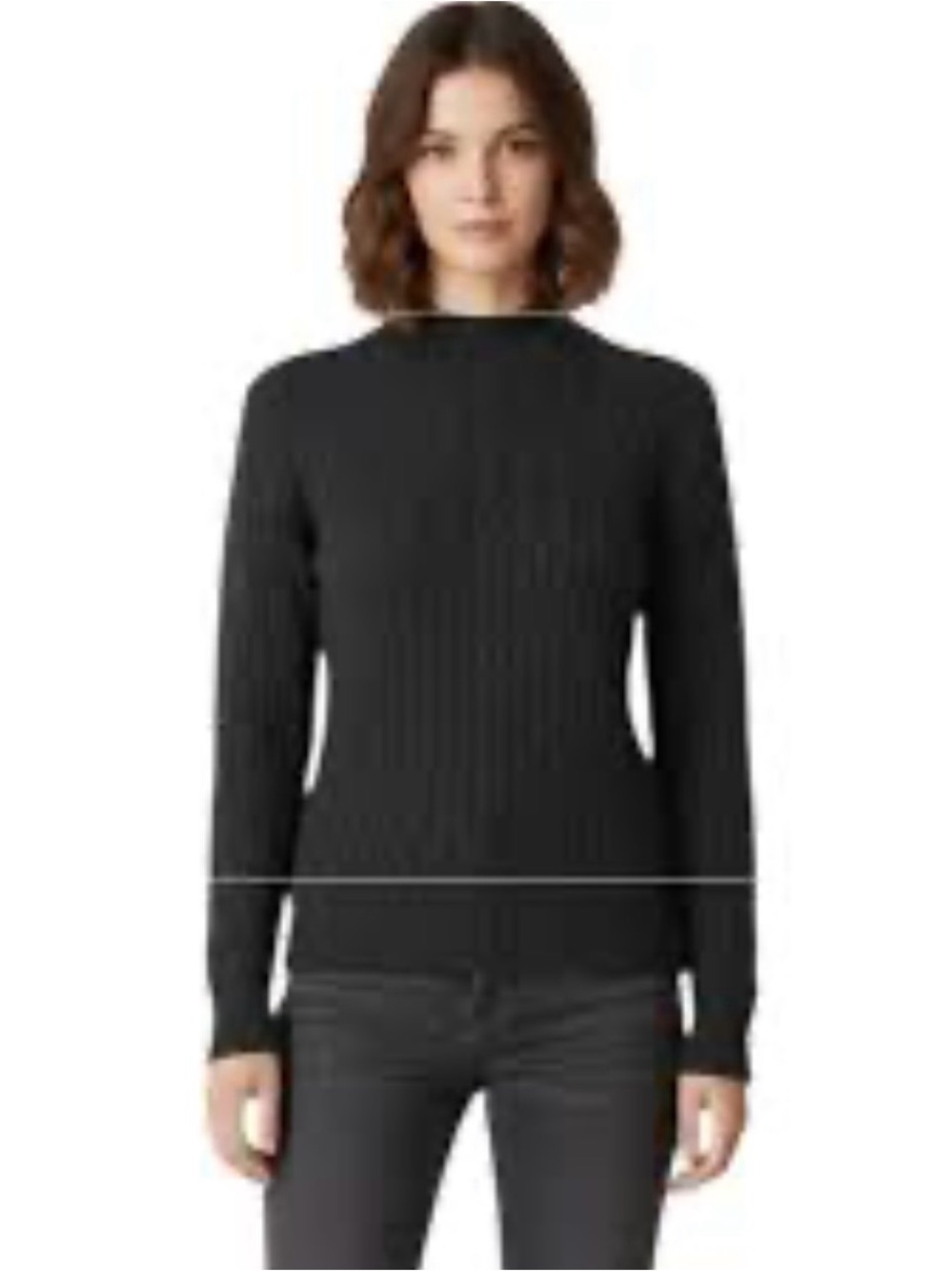 J.Crew Extra Soft Classic Cable Knit Black Crewneck Sweater Size S Minimalist